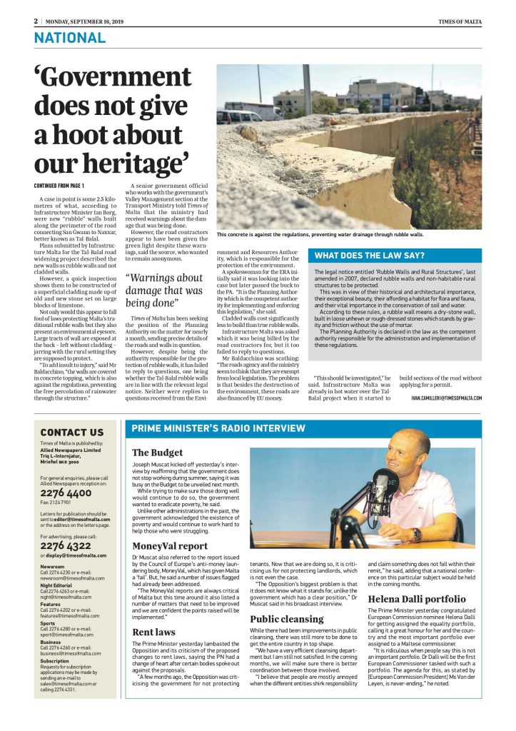 Alcuni dei recenti articoli sulla sostenibilità del turismo di Malta